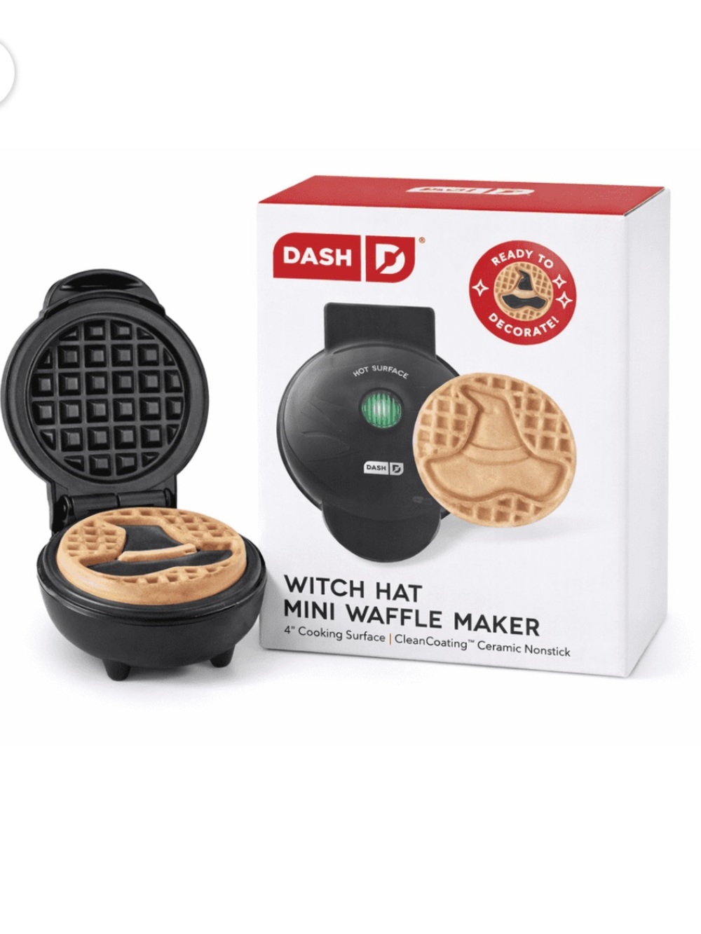 Ash Black Dash Witch Hat Mini Waffle Maker